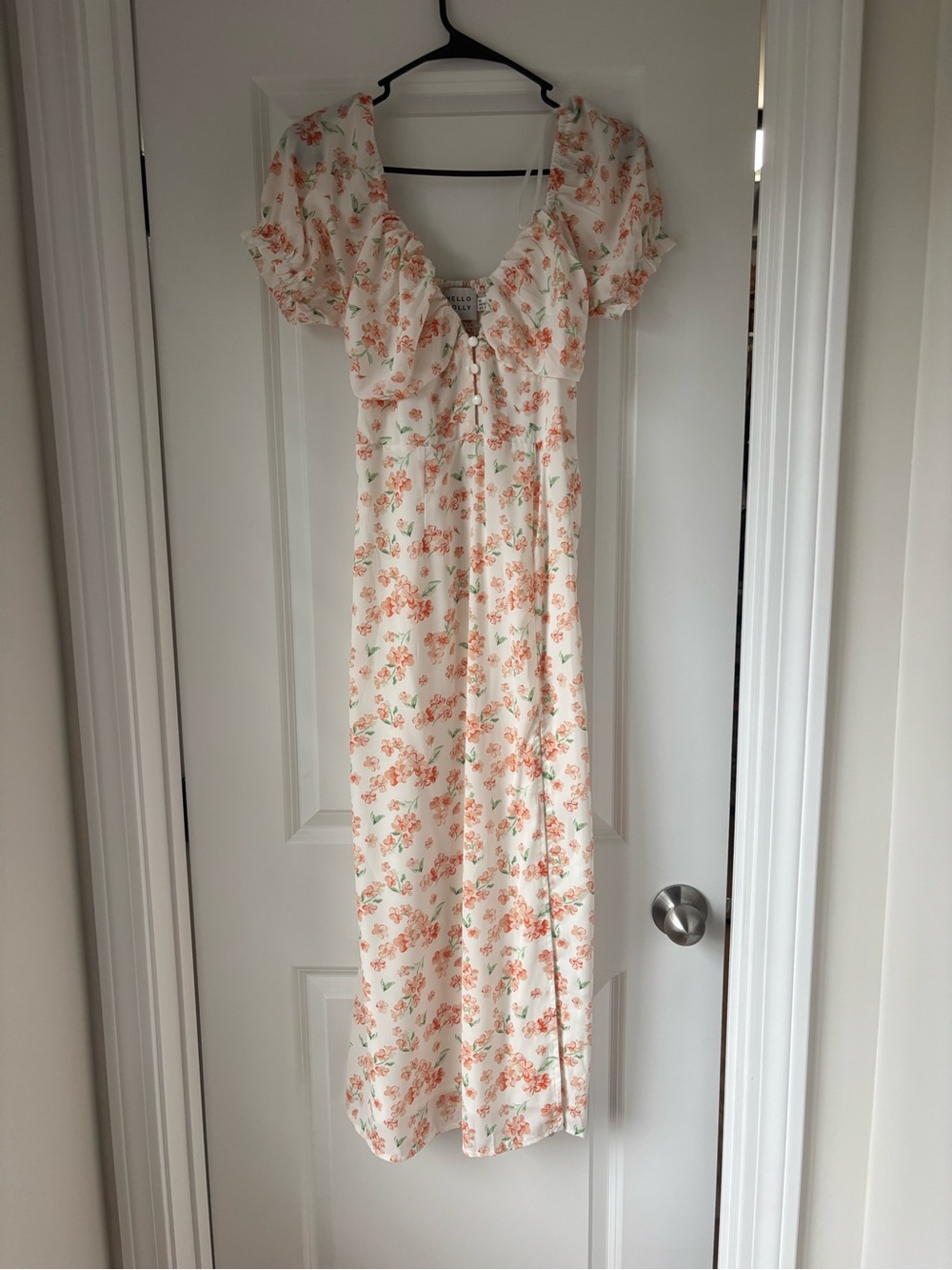 Hello Molly Cream Floral Maxi Dress with Orange Flowers
